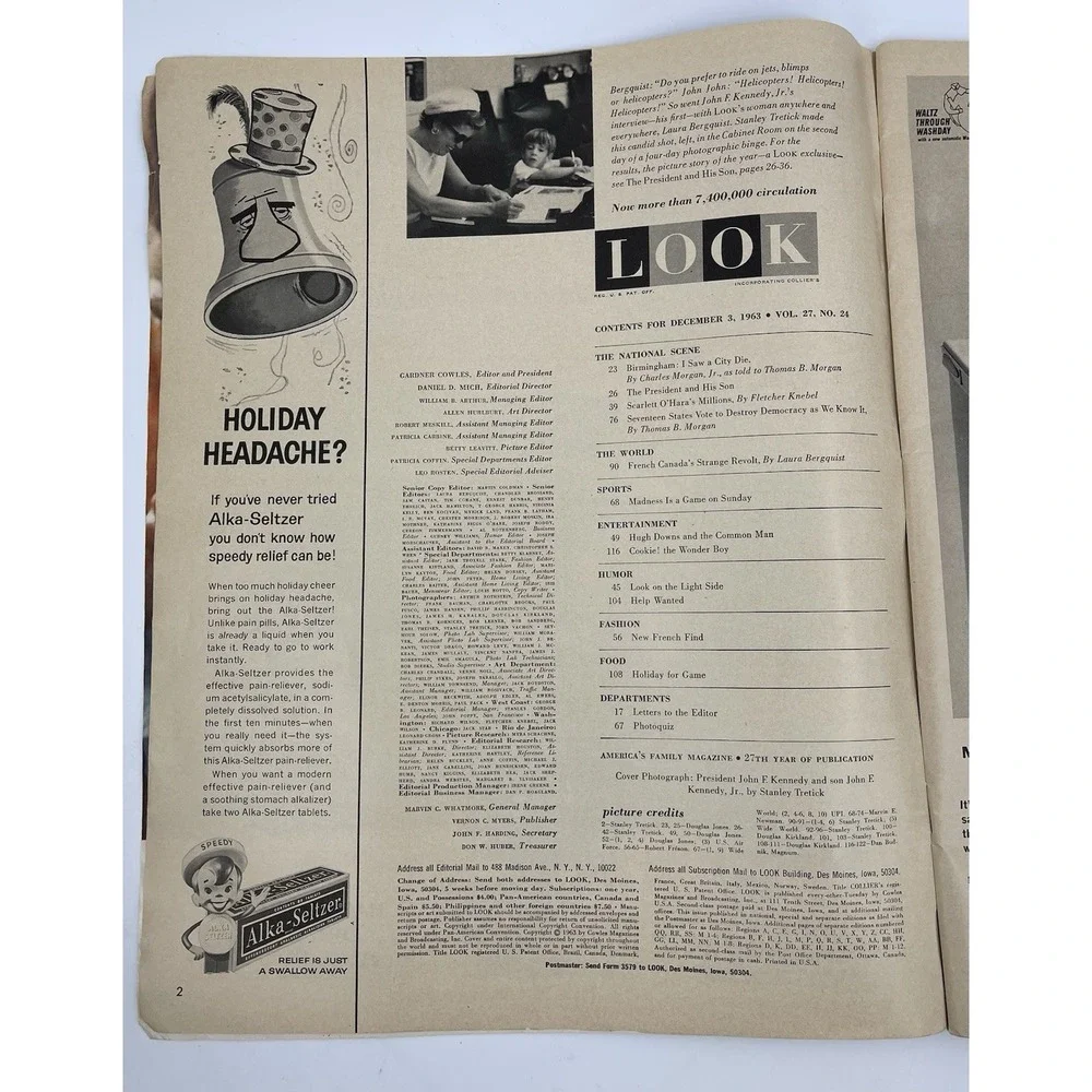 Look Magazine Dec. 3,‎ 1963 John F. Kennedy JFK and His Son John John